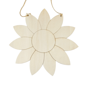 Wooden Craft Sunflower Pendant