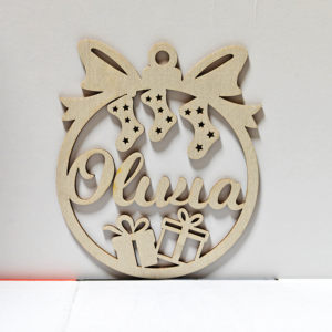 Wooden Craft Christmas Mini Pendant