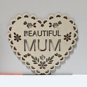 Wooden Craft Heart-shaped Mini Pendant