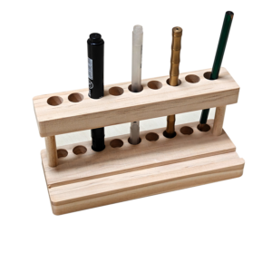 Wooden Craft Pen Holder with Test Tube Rack