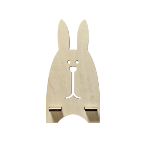 Wooden Craft Rabbit-shaped Phone Stand