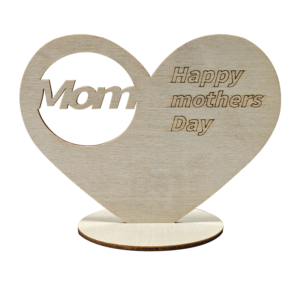 Wooden Craft Heart-shaped Ornament for Mother's Day