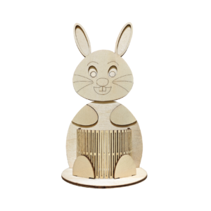 Wooden Craft Pen Holder with Rabbit and Panda Shapes