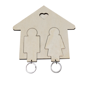 Creative Wooden Craft Couple Keychains