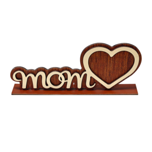 Wooden Heart Letter Small Ornament for Mother's Day