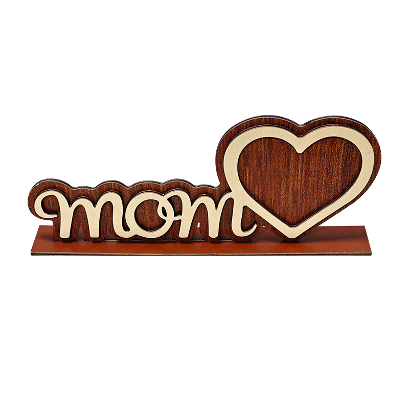 Wooden Heart Letter Small Ornament for Mother's Day