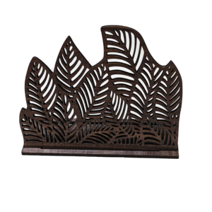 Wooden Small Ornament with Plant Texture