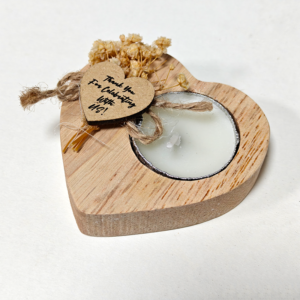 Wooden Heart-shaped Candle Ornament for Valentine's Day