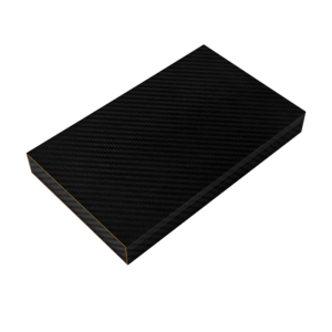High-grade wooden gift box with delicate carbon fiber texture