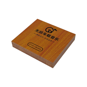 High-grade wooden gift box with wood grain finish, designed for packaging car audio and electronic accessories.