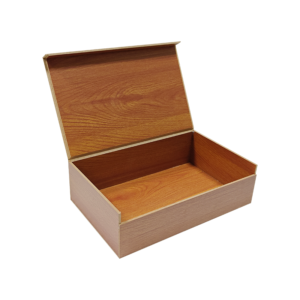 High-grade wooden PVC wood grain gift box for skin care essential oil and health medicine packaging
